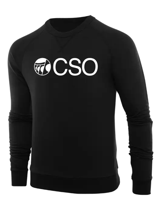 Allmade Deep Black Organic French Terry Crewneck Sweatshirt w/CSO Logo