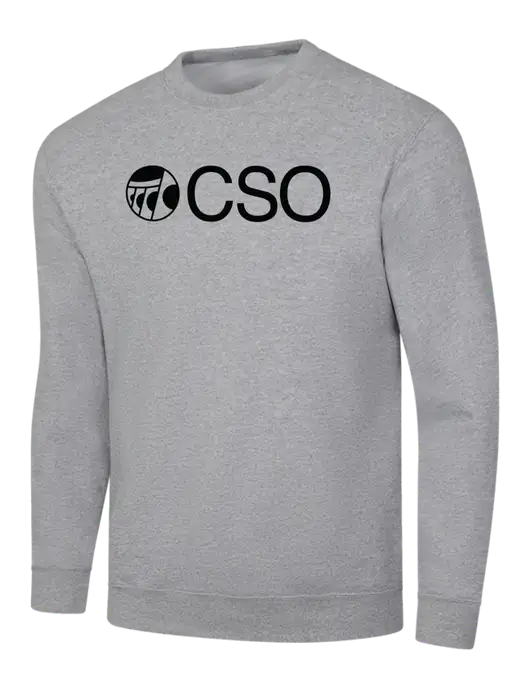 Light Grey Heather 7.8 oz Ring Spun Crew Sweatshirt w/CSO Logo