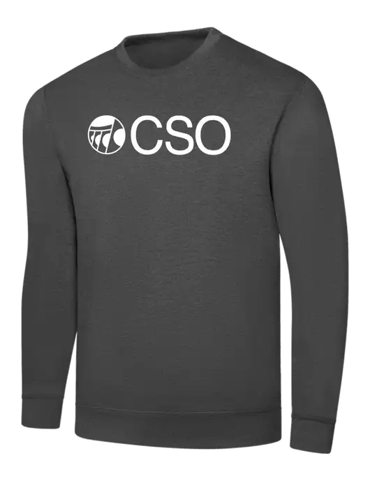 Charcoal 7.8 oz Ring Spun Crew Sweatshirt w/CSO Logo