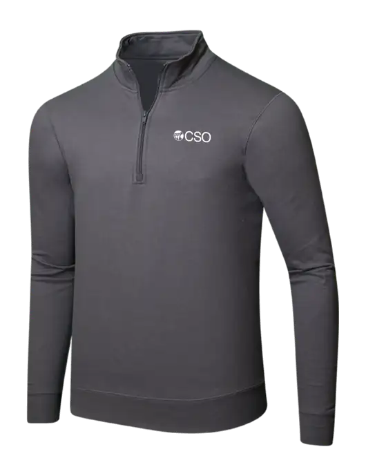 Charcoal 8.5 oz Ring Spun 1/4 Zip Pullover Sweatshirt w/CSO Logo