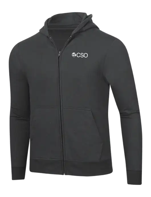 Charcoal 8.5 oz Ring Spun Zip Hooded Sweatshirt w/CSO Logo