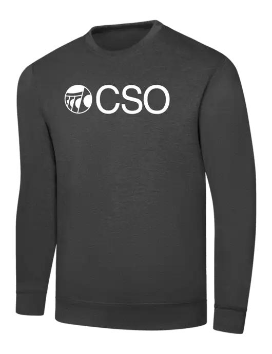 Dark Heather Grey 7.8 oz Ring Spun Crew Sweatshirt w/CSO Logo