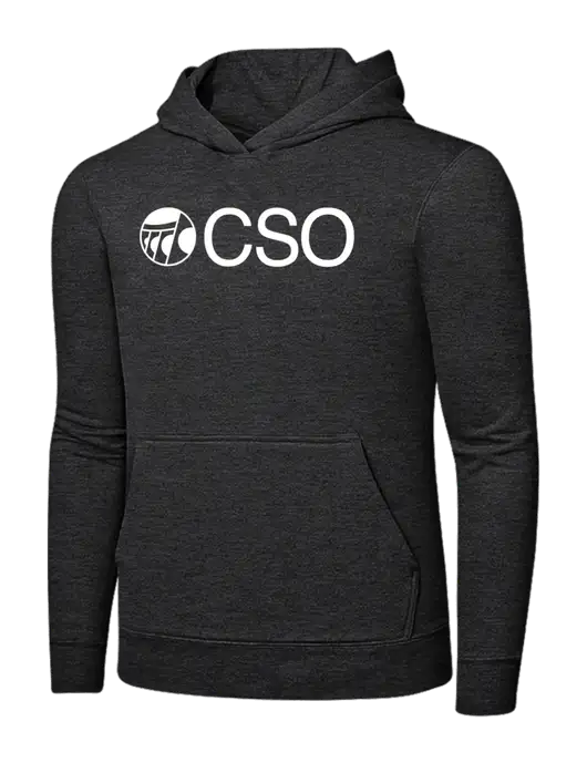 Dark Heather Grey 7.8 oz Ring Spun Hooded Sweatshirt w/CSO Logo