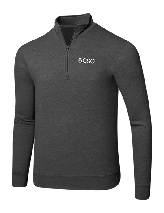 Dark Heather Grey 8.5 oz Ring Spun 1/4 Zip Pullover Sweatshirt w/CSO Logo