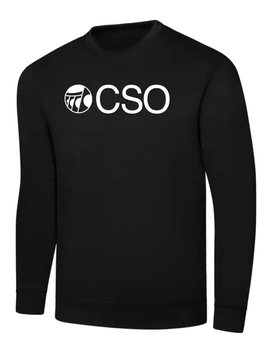 Black 7.8 oz Ring Spun Crew Sweatshirt w/CSO Logo