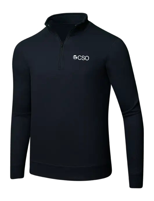 Jet Black 8.5 oz Ring Spun 1/4 Zip Pullover Sweatshirt w/CSO Logo