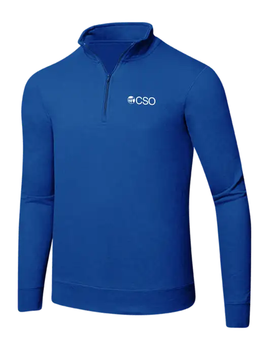 True Royal 8.5 oz Ring Spun 1/4 Zip Pullover Sweatshirt w/CSO Logo