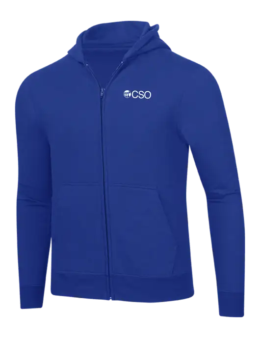 True Royal 8.5 oz Ring Spun Zip Hooded Sweatshirt w/CSO Logo