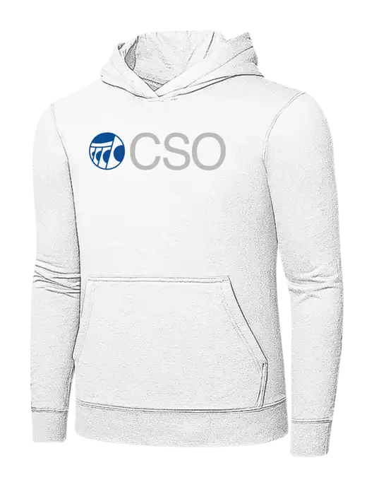 White 7.8 oz Ring Spun Hooded Sweatshirt w/CSO Logo