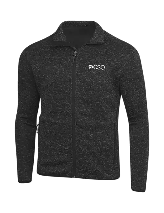 Black Heather Sweater Fleece Jacket w/CSO Logo