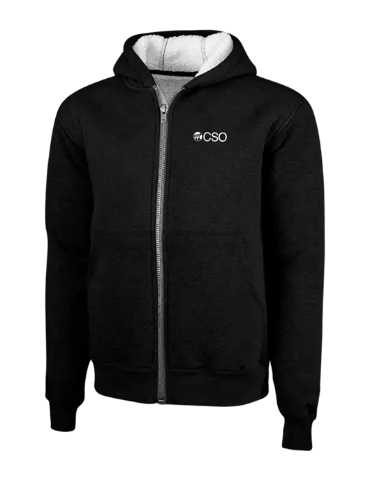 Cornerstone Black Heavyweight Sherpa Lined Hooded Fleece Jacket w/CSO Logo