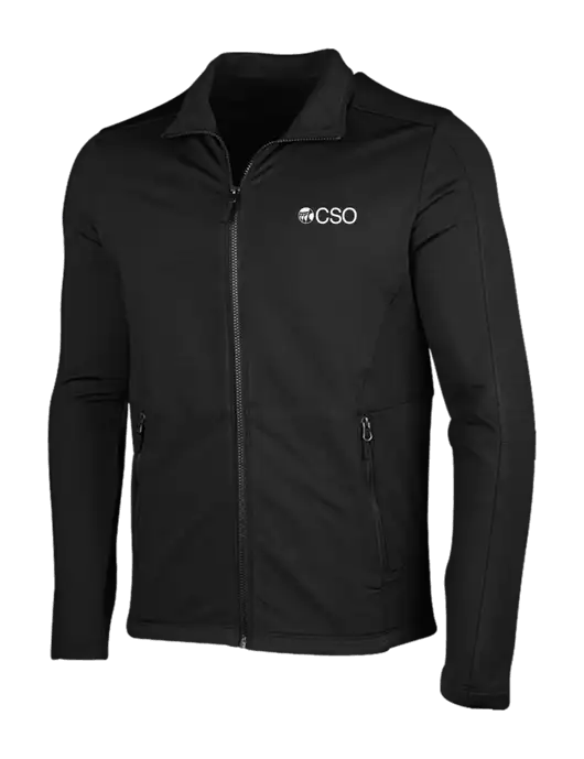 Deep Black Grid Fleece Jacket w/CSO Logo