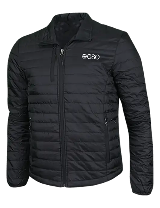 Deep Black Puffy Packable Jacket w/CSO Logo