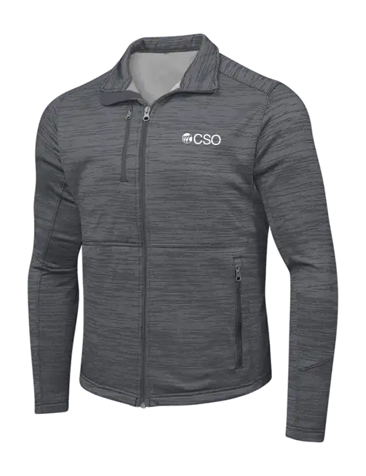 Medium Grey Digi Stripe Fleece Jacket w/CSO Logo