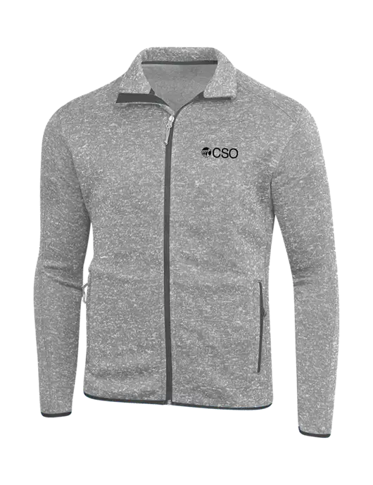 Grey Heather Sweater Fleece Jacket w/CSO Logo
