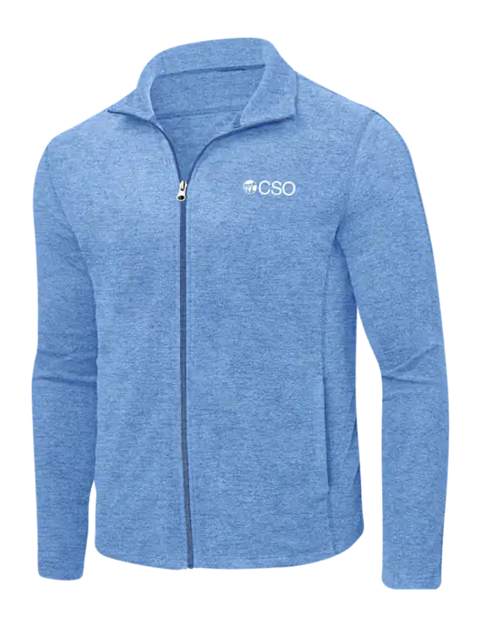 Light Royal Heather Microfleece Full-Zip Jacket w/CSO Logo
