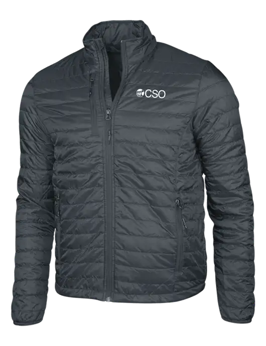 Dark Grey Puffy Packable Jacket w/CSO Logo