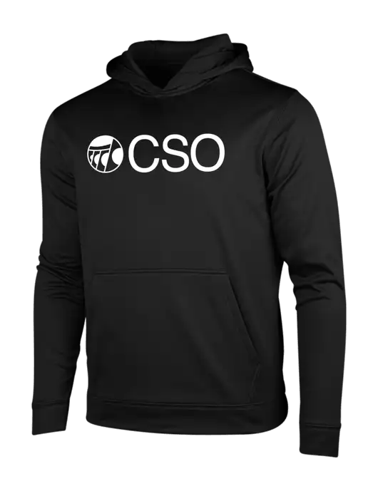 Black Fleece Sport-Wick Hooded Pullover w/CSO Logo