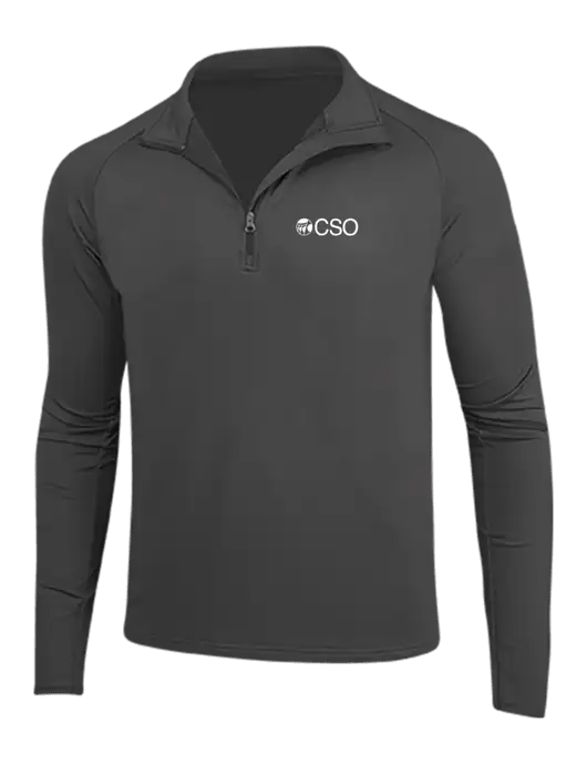 Charcoal Grey Sport Wick Stretch 1/4 Zip Pullover w/CSO Logo