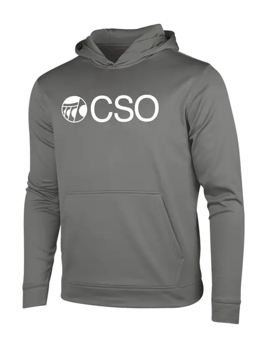 Dark Smoke Grey Sport-Wick Fleece Hooded Pullover w/CSO Logo