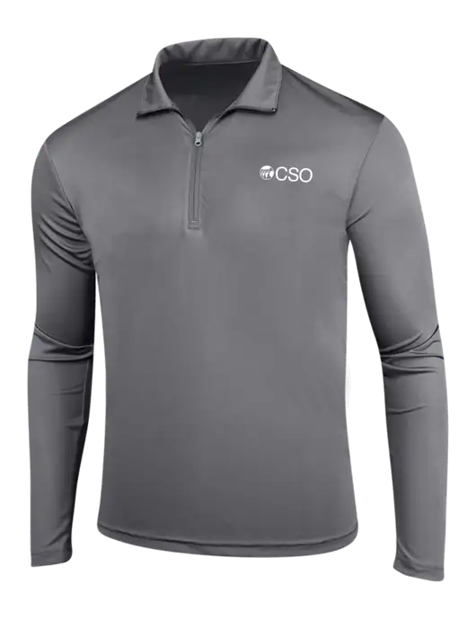 Medium Grey PosiCharge Competitor 1/4 Zip Pullover w/CSO Logo