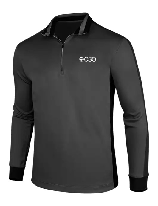 NIKE Anthracite Heather/Black Dry-Fit 1/2 Zip Cover-Up w/CSO Logo