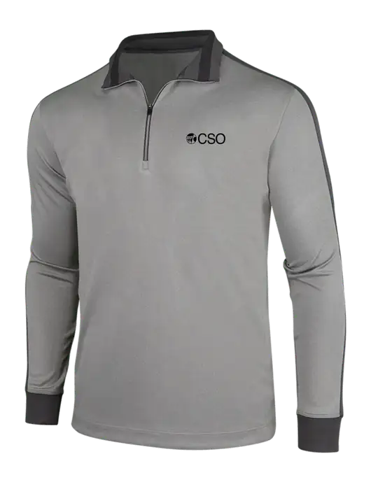 NIKE Athletic Grey/Heather Dark Grey Dry-Fit 1/2 Zip Cover-Up w/CSO Logo