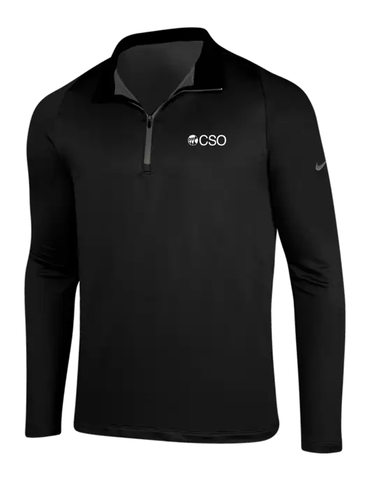 NIKE Black/Dark Grey Dry-Fit Stretch 1/2 Zip Cover-Up w/CSO Logo