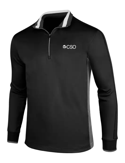 NIKE Black/Dark Grey/White Dry-Fit 1/2 Zip Cover-Up w/CSO Logo