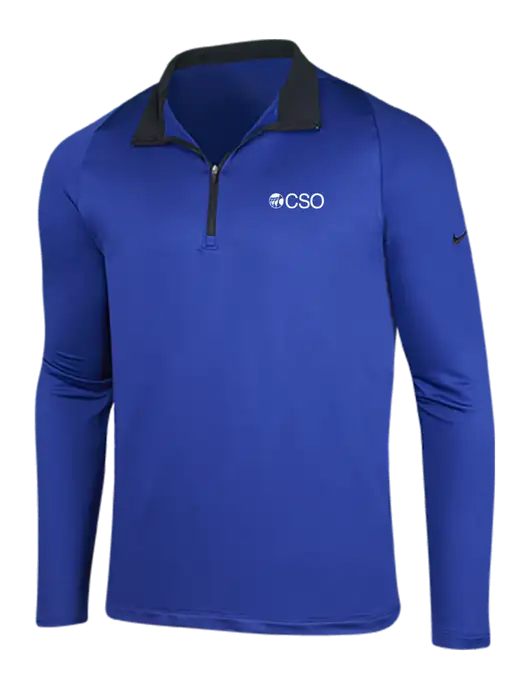 NIKE Deep Royal/Black Dry-Fit Stretch 1/2 Zip Cover-Up w/CSO Logo
