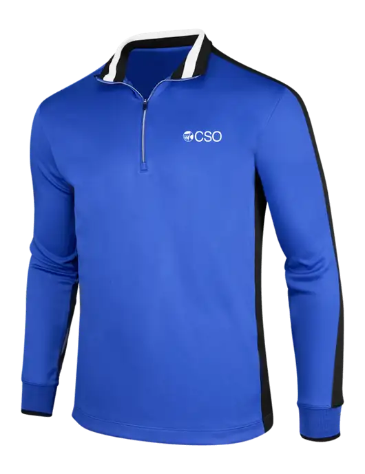 NIKE Game Royal/Black/White Dry-Fit 1/2 Zip Cover-Up w/CSO Logo