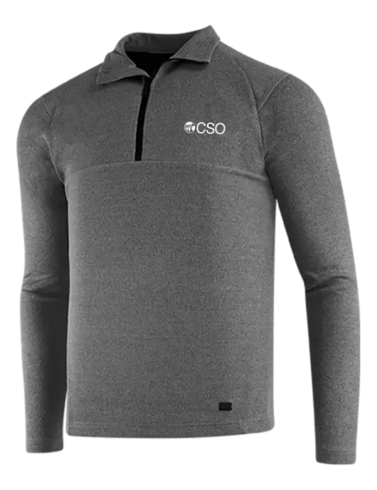 OGIO Dark Grey Heather Transition 1/4 Zip Pullover w/CSO Logo