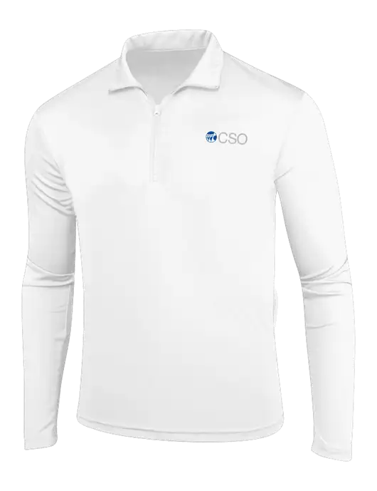 White PosiCharge Competitor 1/4 Zip Pullover w/CSO Logo