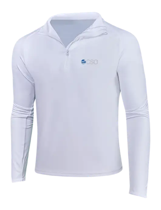 White Sport Wick Stretch 1/4 Zip Pullover w/CSO Logo