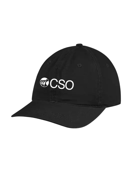 Garment Washed Unstructured Twill Black Cap w/CSO Logo
