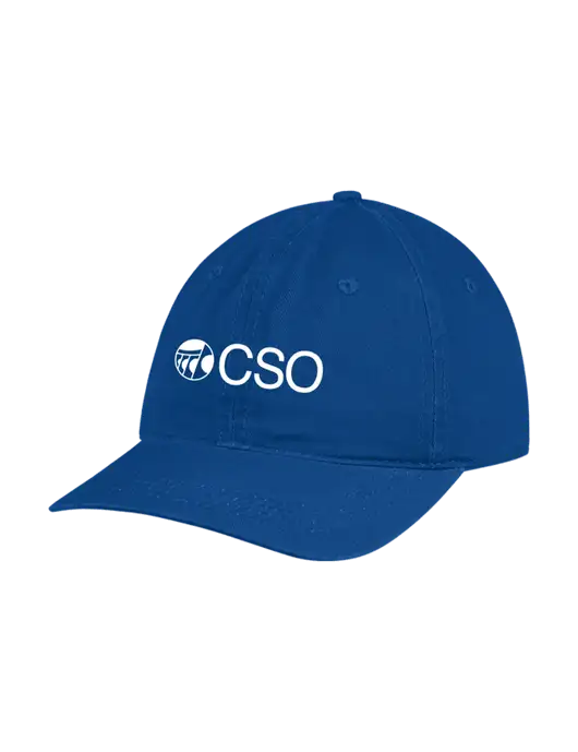 Garment Washed Unstructured Twill Royal Cap w/CSO Logo