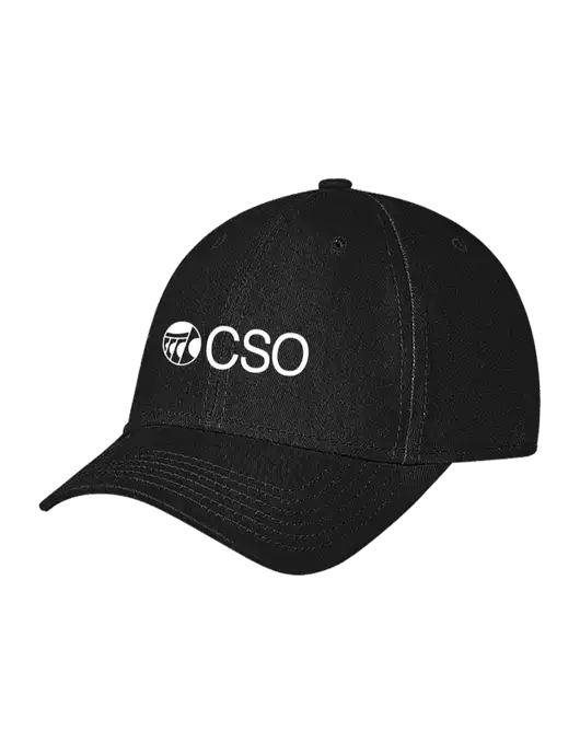 Black Structured Soft Snap Closure Hook & Loop Cap w/CSO Logo