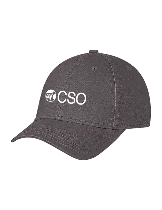 Medium Dark Grey Structured Soft Snap Closure Hook & Loop Cap w/CSO Logo
