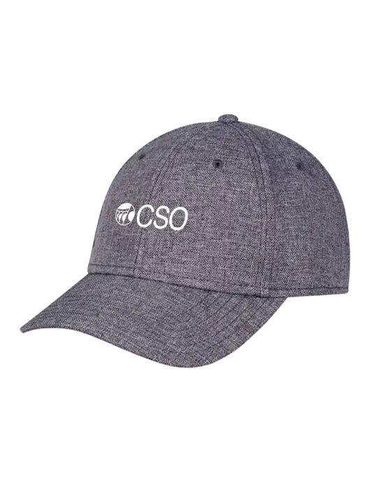 Heather Charcoal Structured Linen Look Cap Hook & Loop w/CSO Logo
