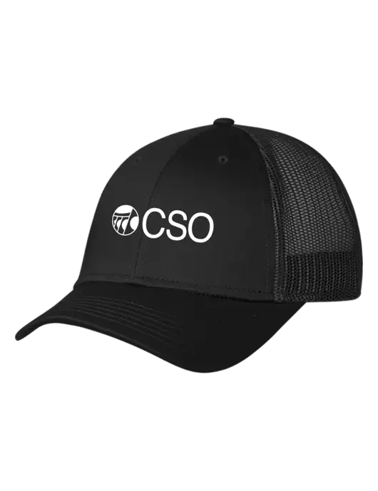 Black Mesh Trucker Cap Snap Back w/CSO Logo