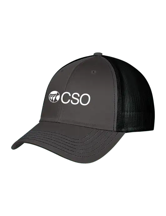 Charcoal & Black Mesh Trucker Cap Snap Back w/CSO Logo