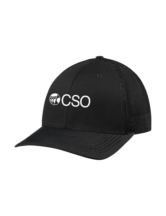 Richardson Adjustable Snapback Original 112 Trucker Cap Black w/Black Mesh w/CSO Logo