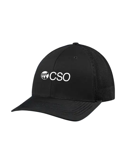 Richardson Adjustable Snapback Original 112 Trucker Cap Black w/Black Mesh w/CSO Logo