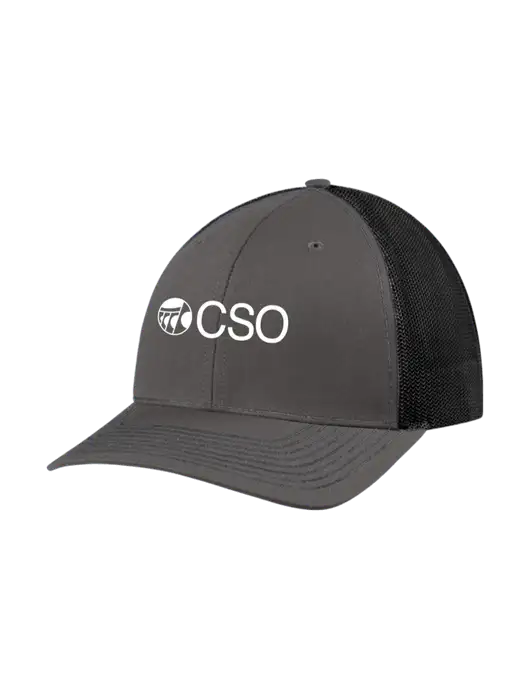 Richardson Adjustable Snapback Original 112 Trucker Cap Dark Grey w/Black Mesh w/CSO Logo