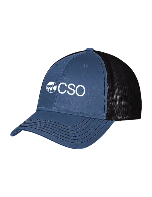 Dark Royal/Black Mesh Trucker Cap Snap Back w/CSO Logo