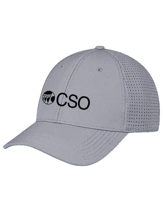 Grey Performance Stretchable Cap Hook & Loop w/CSO Logo