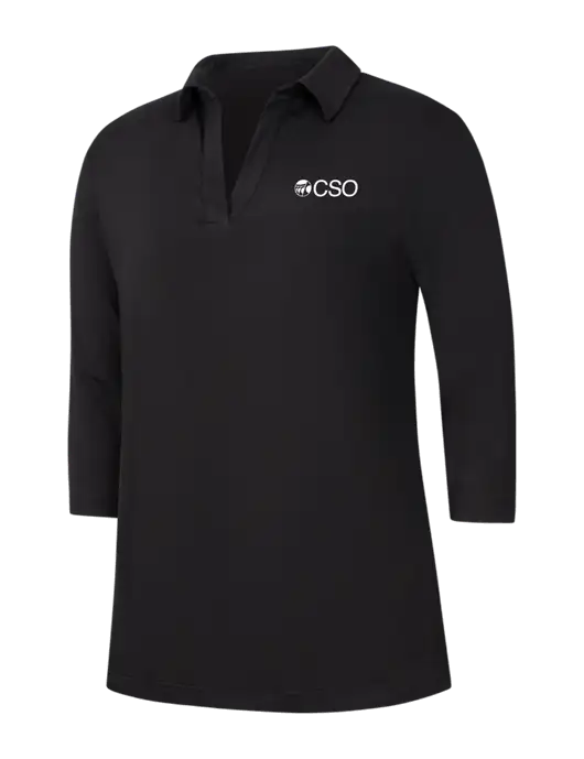Womens Black Luxe Knit Tunic w/CSO Logo