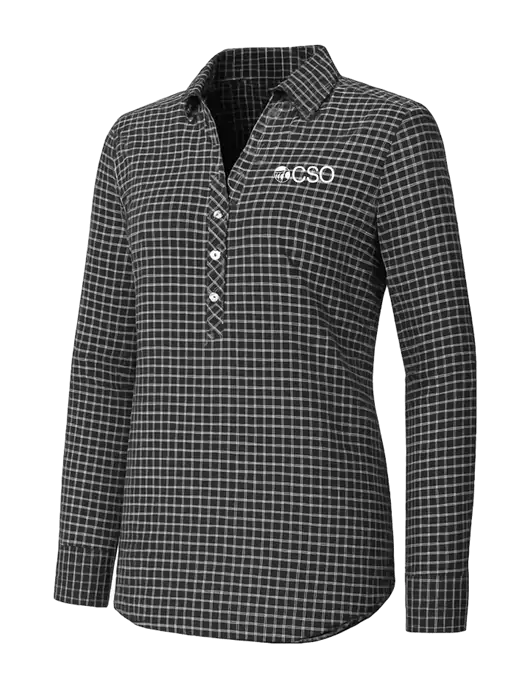 Womens Dark Grey/White City Stretch Shirt w/CSO Logo