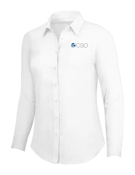 White Womens SuperPro Oxford Shirt w/CSO Logo