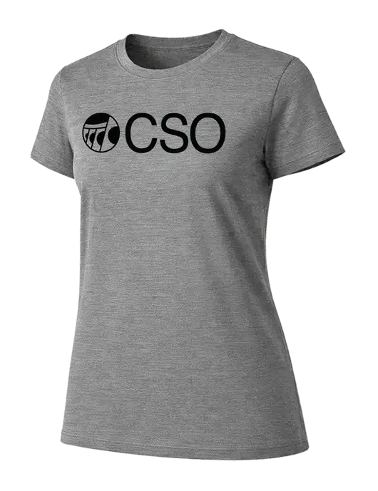 Womens Ring Spun Light Grey Heather 4.5 oz T-Shirt w/CSO Logo